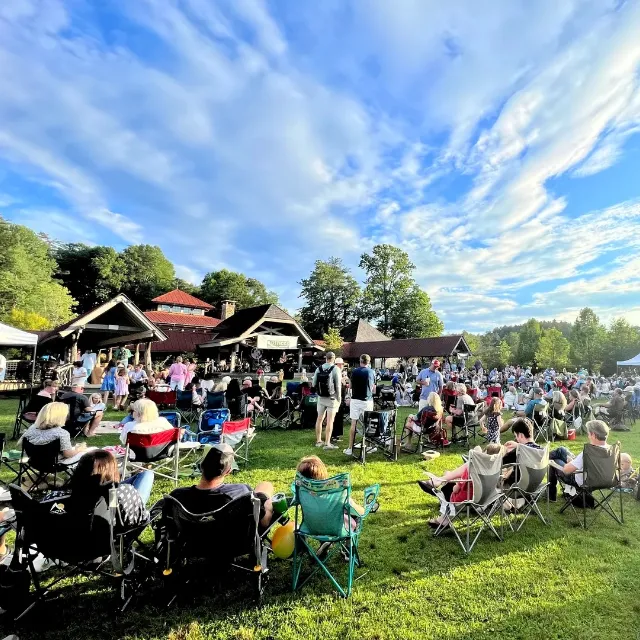 community gathering at music festival